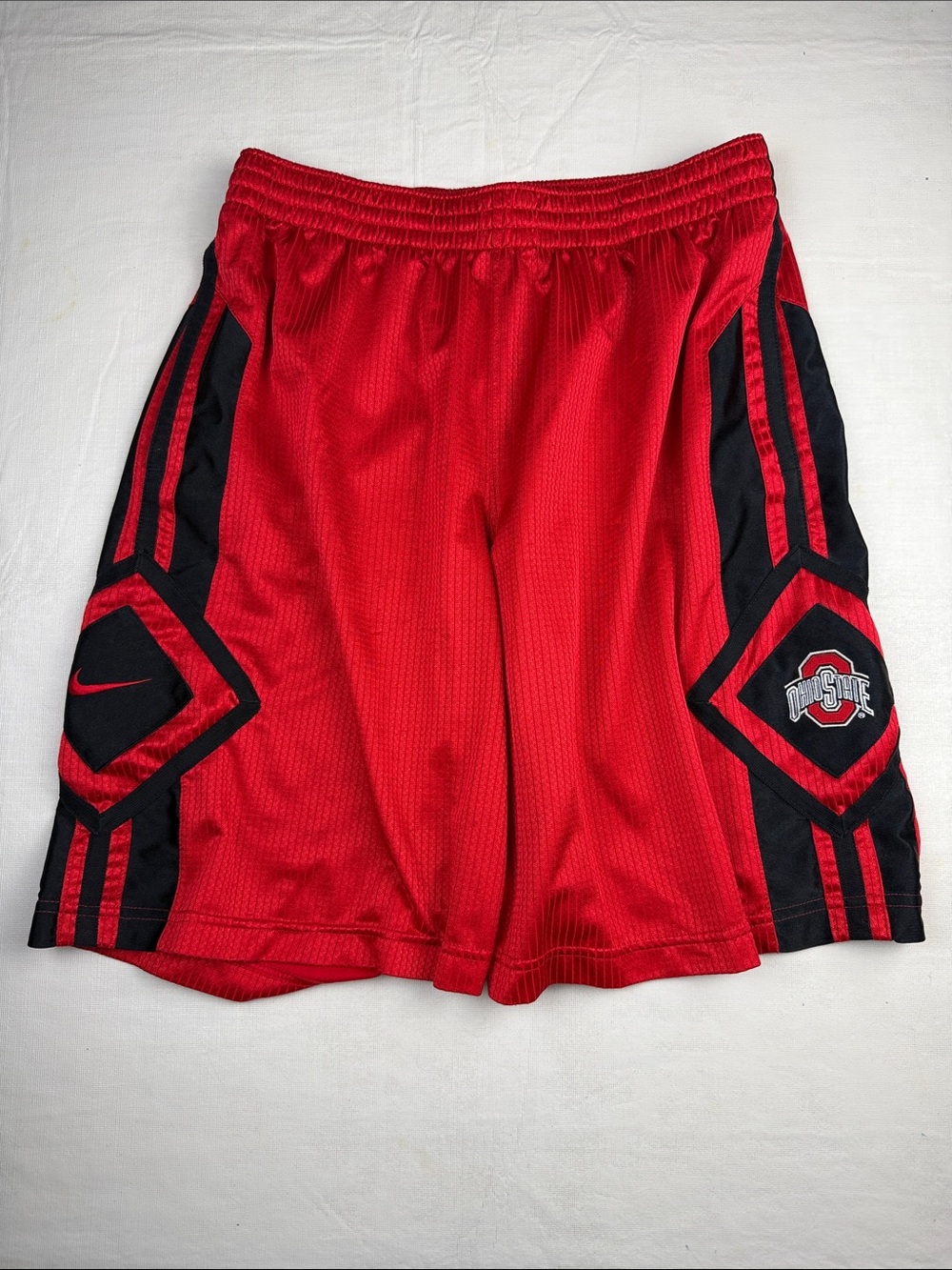 Nike Men’s Red Black Athletic Basketball Shorts Ohio State Patch Size M